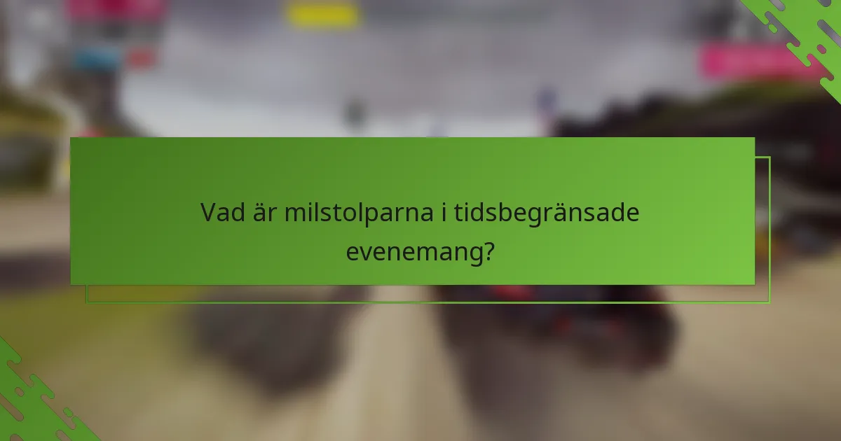 Vad är milstolparna i tidsbegränsade evenemang?